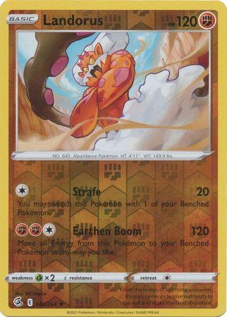 Landorus 148/264 reverse holo (Fusion Strike), Hobby en Vrije tijd, Verzamelkaartspellen | Pokémon, Losse kaart, Nieuw, Foil, Ophalen of Verzenden