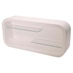 HIGH GLOSSY WIT WANDKASTJE MET 2 GLASPLATEN S-VEC-008, Nieuw in verpakking