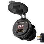 ProRide 12V USB Autolader 2 Poorten Inbouw met Voltmeter -, Verzenden, Nieuw