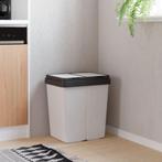 vidaXL Vuilnisbak dubbel 2x25 L wit, Huis en Inrichting, Woonaccessoires | Prullenbakken, Verzenden, Nieuw