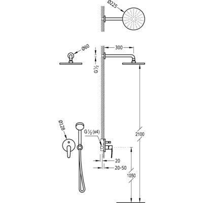 Flat Inbouwd met doucheset FLAT met geintegreerde mengkraan, Doe-het-zelf en Verbouw, Sanitair, Ophalen of Verzenden