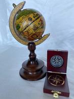 Maritieme objecten - Vintage aardbol, met de hand, Antiek en Kunst