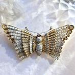 18 Krt. Exclusieve bicolor gouden vlinderbroche met robij..., Sieraden, Tassen en Uiterlijk, Broches, Gebruikt, Overige kleuren