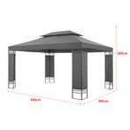 [en.casa] Paviljoen Lanciano partytent 4x3x2,65 m donkergrij, Verzenden, Nieuw