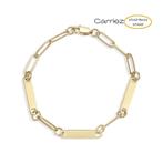 Paperclip drie namen  armband goud premium stainless steel, Verzenden, Nieuw, Zilver