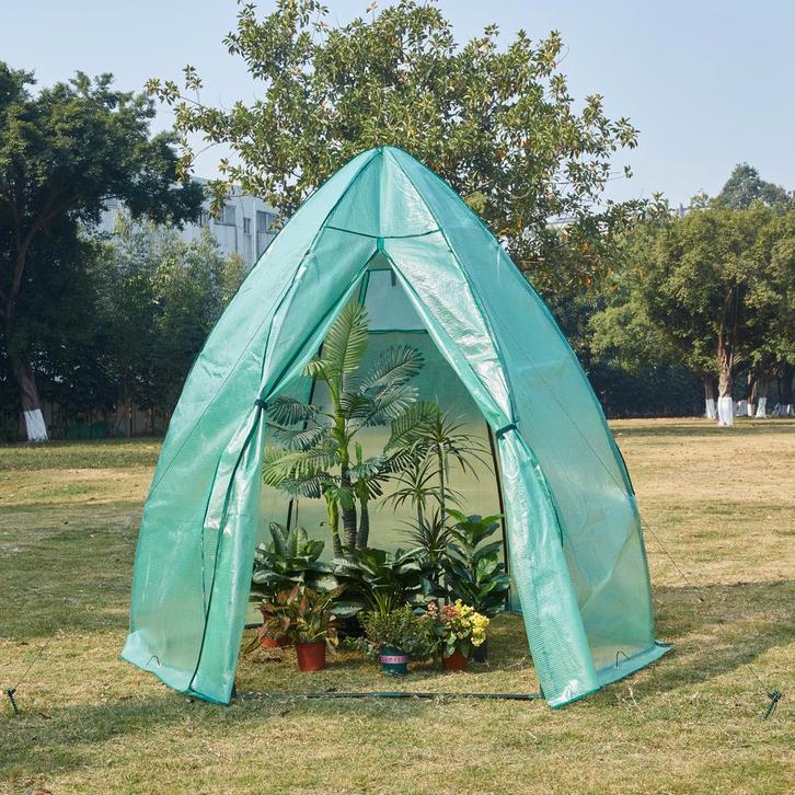 [en.casa] Tuinkas Hunze foliekas 200xØ240 cm groen, Tuin en Terras, Tuinhuizen, Verzenden