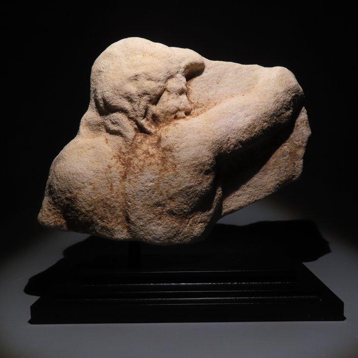 Oud-Romeins Marmer Relief met een satyr. 1e eeuw na, Verzamelen, Mineralen en Fossielen