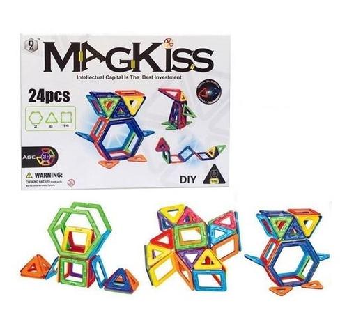 MAGKISS 24 delig - magnetisch constructie speelgoed, Kinderen en Baby's, Speelgoed | Duplo en Lego, Nieuw, Verzenden