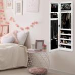 Sieradenkast met spiegel - Passpiegel - Spiegelkast - Wit -, Verzenden, Zo goed als nieuw