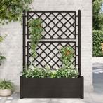 vidaXL Plantenbak met latwerk 100x43x142 cm PP antraciet, Tuin en Terras, Bloembakken en Plantenbakken, Kunststof, 100 cm of meer