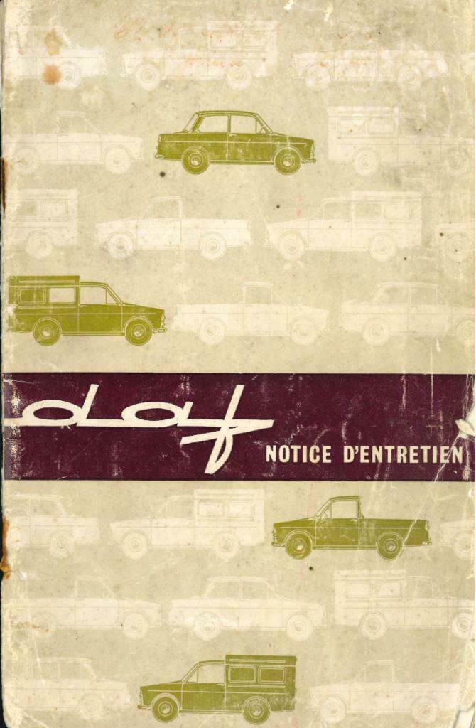 1964 DAF DAFFODIL COMBI FORGONNETTE PICK-UP INSTRUCTIEBOEKJE, Auto diversen, Handleidingen en Instructieboekjes, Verzenden