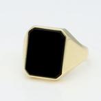 Ring - 14 karaat Geel goud - Onyx, Sieraden, Tassen en Uiterlijk, Ringen, Nieuw