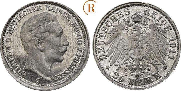 20 Mark Probeabschlag in Zinn, ohne Randschrift 1911 A Ka..., Postzegels en Munten, Munten | Europa | Niet-Euromunten, Verzenden