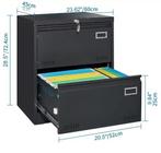 Metalen archiefkast 2 laden met slot – A4 kantoor kast, Verzenden, Nieuw