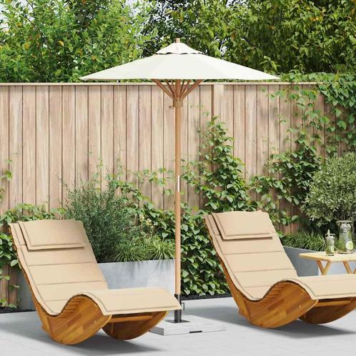 vidaXL Tuinparasol Crèmewit 150 x 150 x 210 cm Bamboe, Tuin en Terras, Parasols, Nieuw, 1 tot 2 meter, Verzenden