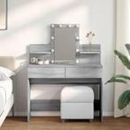 vidaXL Kaptafel met LED-verlichting 100x40x130 cm grijs, Huis en Inrichting, Verzenden, Nieuw