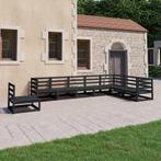 vidaXL 8-delige Loungeset massief grenenhout zwart, Tuin en Terras, Tuinsets en Loungesets, Verzenden, Nieuw, Loungeset