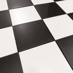 Dambord vloertegels zwart wit 25x25 | keramische schaakbord