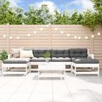 vidaXL 7-delige Loungeset massief grenenhout wit, Verzenden, Nieuw, 7 zitplaatsen, Loungeset