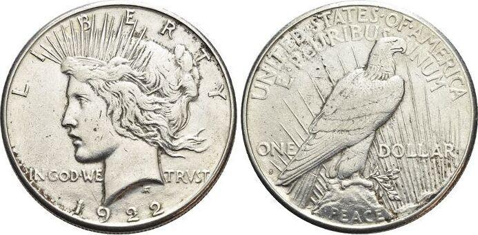Dollar 1922 S Vereinigte Staaten von Amerika, Postzegels en Munten, Munten | Amerika, Verzenden