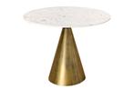 Ronde eettafel ELEGANCIA 100cm messing wit marmer ijzer met, Huis en Inrichting, Tafels | Eettafels, Ophalen of Verzenden, Nieuw