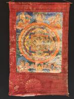 Mandala - Gauche, Zijde, Linnen - Nepal, China - Eind 20e, Antiek en Kunst