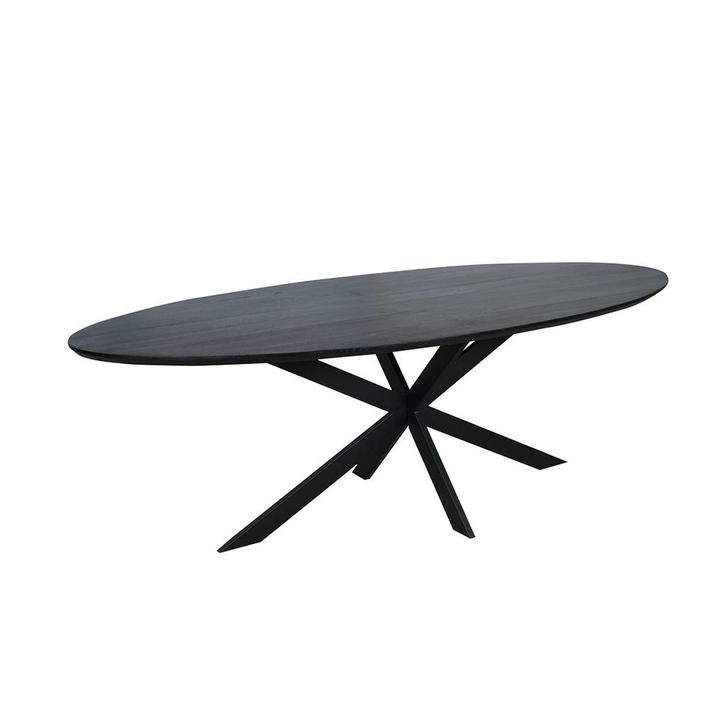 *WOONWINKEL* Starfurn Ferris Ovale Eettafel Zwart Eiken 210, Huis en Inrichting, Tafels | Eettafels, Nieuw, Verzenden