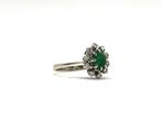 Ring - 18 karaat Witgoud -  0.70 tw. Smaragd - Diamant