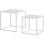 TRUUSK 2-delige Set Salontafel, Vierkante Bijzettafel, Koffi, Huis en Inrichting, Tafels | Salontafels, Verzenden, Nieuw