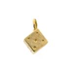 Gouden hanger van een dobbelsteen (ketting hanger), Ophalen of Verzenden, Gebruikt, Goud, Overige merken