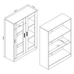 [en.casa] Vitrinekast Sorø 115x80x31 cm eikenkleurig, Huis en Inrichting, Kasten | Dressoirs, Verzenden, Nieuw