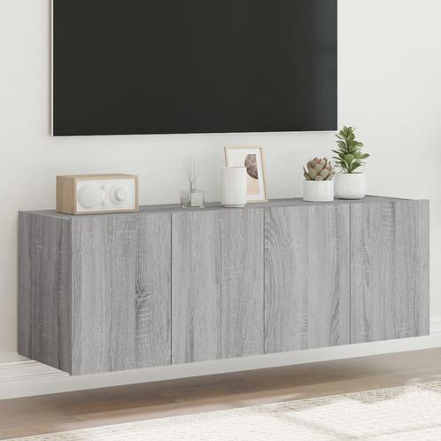 vidaXL Tv-wandmeubels met LED 2 st 60x35x41 cm grijs sonoma, Huis en Inrichting, Kasten | Televisiemeubels, Nieuw, Overige houtsoorten