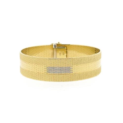 Exclusief vintage brede gouden armband | 19 cm, Sieraden, Tassen en Uiterlijk, Armbanden, Overige kleuren, Gebruikt, Goud, Ophalen of Verzenden