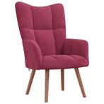 Relaxstoel Wijnrood Fluweel - Retourdeal - 35% Korting!, Huis en Inrichting, Stoelen, Ophalen of Verzenden, Nieuw, Rood