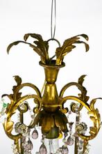 Kroonluchter - goudkleurig metaal - geblazen glas - Murano