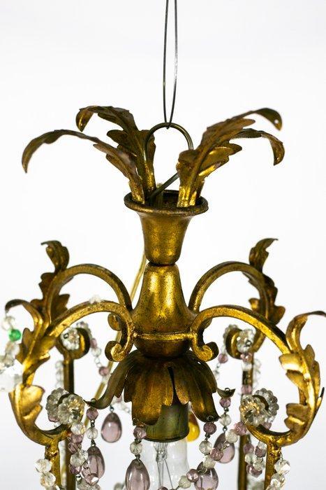 Kroonluchter - goudkleurig metaal - geblazen glas - Murano, Antiek en Kunst, Kunst | Designobjecten