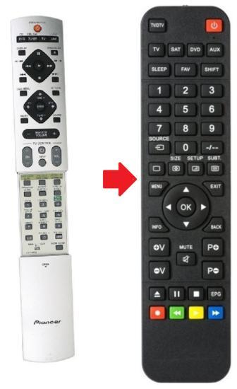 Alternatieve Pioneer XXD3058 / XXD3092 afstandsbediening, Audio, Tv en Foto, Afstandsbedieningen, Verzenden
