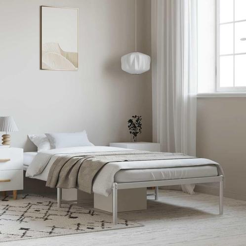 vidaXL Bedframe metaal wit 100x190 cm, Huis en Inrichting, Slaapkamer | Bedden, 100 cm, 190 cm of minder, Wit, Eenpersoons, Nieuw