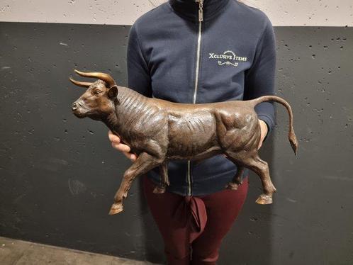 Beeld, XL Bronze Bull Hand-Crafted - 28 cm - Brons, Antiek en Kunst, Curiosa en Brocante