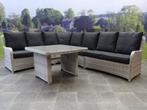 Bilbao hoek dining loungeset 5-delig wit grijs, Tuin en Terras, Tuinsets en Loungesets, Ophalen of Verzenden, Nieuw, Wicker