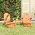 vidaXL 3-delige Loungeset Adirondack massief acaciahout, Tuin en Terras, 3 zitplaatsen, Nieuw, Loungeset, Verzenden