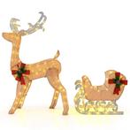 2dekans | Coast Verlichte Kerstmis Rendier en Slee - 100, Diversen, Kerst, Ophalen of Verzenden, Zo goed als nieuw