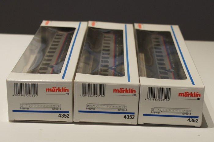 Märklin H0 - 4352 (3x) - Modeltrein personenwagen (3) - NMBS, Hobby en Vrije tijd, Modeltreinen | H0