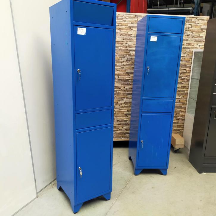 2-deurs (+2 kleppen) retro (was) kledinglocker voor bedrijfs, Huis en Inrichting, Kasten | Lockerkasten, Ophalen of Verzenden