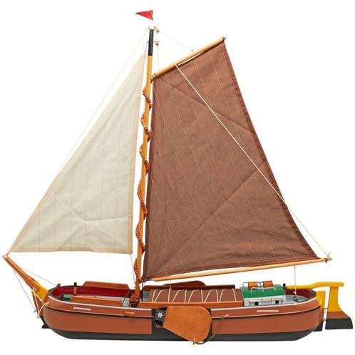 Skutsje Model 74cm Bruin, Hobby en Vrije tijd, Modelbouw | Boten en Schepen, Ophalen of Verzenden