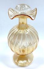 Vaas - Geblazen glas amber goud iriserend