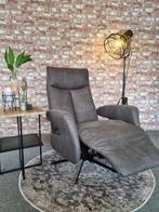 Relaxfauteuil Borculo handbediend microvezelstof antraciet, Stof, 75 tot 100 cm, Modern, stijlvol, tijdloos, Zo goed als nieuw