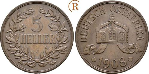 5 Heller 1908 J Deutsch Ostafrika:, Postzegels en Munten, Munten | Europa | Niet-Euromunten, Verzenden