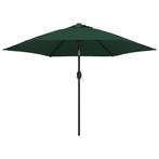 vidaXL Parasol met stalen paal 3 m groen, Verzenden, Nieuw, 3 tot 4 meter