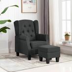 vidaXL Fauteuil met voetenbankje stof donkergrijs, Huis en Inrichting, Fauteuils, Verzenden, Nieuw